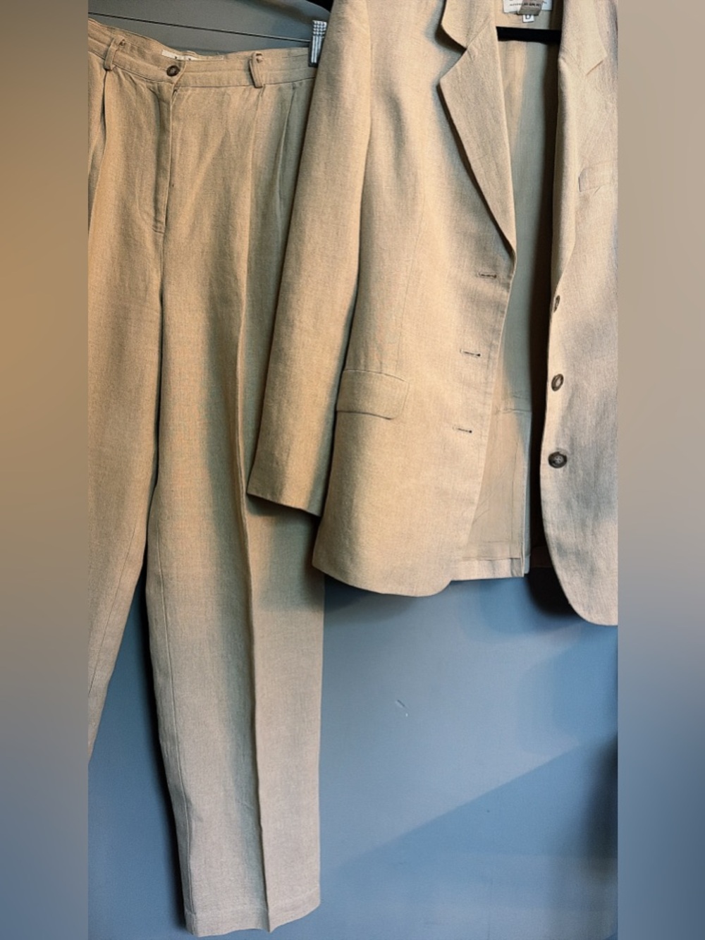 INC International Concepts Linen Blend Pant Suit Set Small Jacket / Size 4